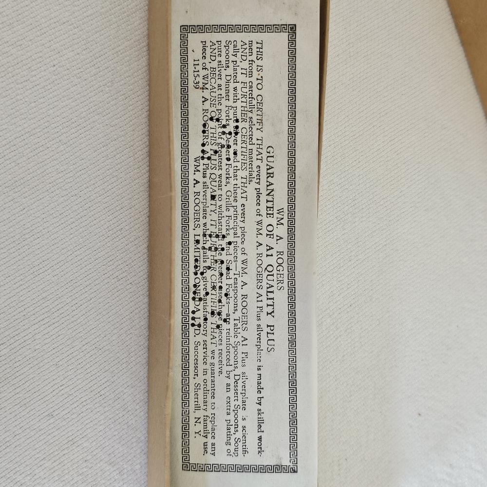 Wm A Rogers A1 Plus Silver Ramona 469 Cutlery Certificate Vintage Silverware - Picture 11 of 12